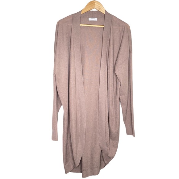 Aritzia Babaton Tan Open Front Lucida Lightweight Cardigan Sweater Women's Large - Picture 2 of 11